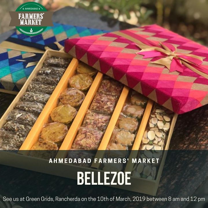 @bellezoesweets Box of Handcrafted Traditional Sweets! Select from a wide range of delicious Homemade Sweets, Chocolates, Cookies, Energy Bars and much more!⠀⠀⠀⠀⠀⠀⠀⠀⠀
:⠀⠀⠀⠀⠀⠀⠀⠀⠀
Catch the goodness at the Green Grids, Rancherda on the 10th of March, 2019 ⠀⠀⠀⠀⠀⠀⠀⠀⠀
:⠀⠀⠀⠀⠀⠀⠀⠀⠀
#bellezoe #sugarfree #festival #gift #healthy #sweets #chocolates #tasty #homemade #Ahmedabad #ahmedabadfoodie #indianfoodblogger #farmersmarket #gujarat #freshfood #bakers  #afm #2019 #staytuned #comingsoon#ahmedabadfarmersmarket #energy #energybars #flavors