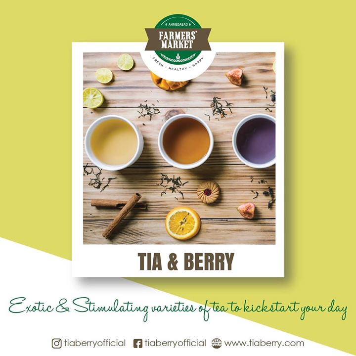 Thriving to produce the finest blends of teas, @tiaberryofficial has got your health’s back! 
.
.
.
#greentea #tealovers #exoticteas #flavortea #gourmetfood #blends #naturaltea #farmersmarket #gujarat #farmfresh #afm #ahmedabadfarmersmarket #localmarket