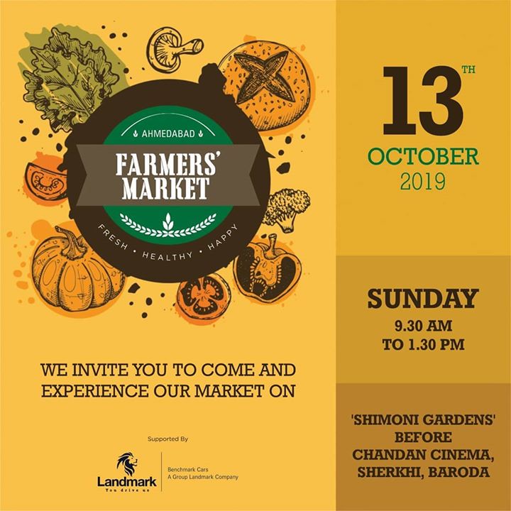 Awaiting to mark your presence – BARODA! The excitement levels are picking up…..!
See you on 13th OCTOBER – 2019.
.
.
.
#farmersmarket #afm #ahmedabadfarmersmarket #localmarket #Baroda #supportlocal #localfoods #homemade  #artisanbread #ahmedabad_diaries #AhmedabadFoodies