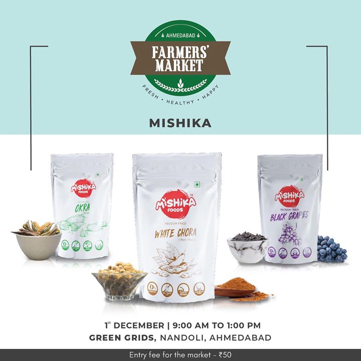 AHMEDABAD FARMERS MARKET | 1st December’2019!
Explore --➡
Nutritional fried foods by @mishikafoods
Nature-Inspired Nutritional Products by @puravidawellnesss
Healthy Homemade energy bars by @eatrite_stayfit
.
.
.
#rawfood #rawwellnesscoach #rawvegan #puravidawellness #guthealth #superfoods #farmersmarket #gujarat #freshfood #farmfresh  #fruits #veggies #bakery #grocery #chocolates #vegan #dairy #cheese #bakers #afm #ahmedabadfarmersmarket #localmarket #mishikafoods #homebaked #homebakersindia #healthygoodies