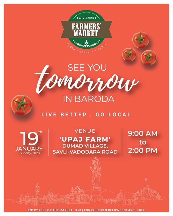 Hey Barodians, we are coming tomorrow with variants of local foods, artisan food creators and lots of fun! Come, explore and celebrate the local food and local food-culture with us!

.
.
.
#farmersmarket #afm #ahmedabadfarmersmarket #localmarket #Baroda #supportlocal #localfoods #natural #nutritional #healthy #organicfood #nutrition #healthyliving #fitnessfood #wellness