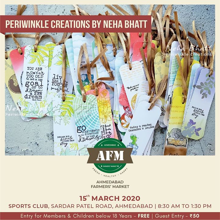 AHMEDABAD FARMERS MARKET 
15th MARCH | 8:30 AM – 1:30 PM | SPORTS CLUB - AHMEDABAD
Explore handcrafted and handpainted cards by @nehabhatt
.
.
.
#handmadegifts #periwinklecreations #cardswithattitude #crazybirds #stamping #cardmaking #timholtz #quirky #farmersmarket #afm #ahmedabadfarmersmarket #localmarket #supportlocal #localfoods #homemade #organic #healthy