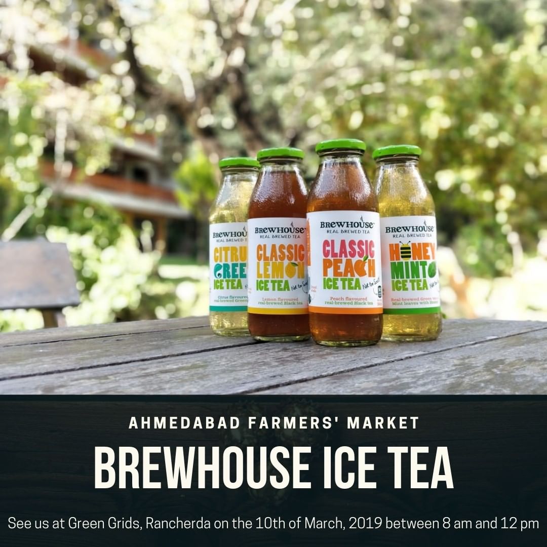 @brewhouseicetea Is India's 1st real brewed bottled Ice tea, with no preservatives. It is made from real tea leaves. Try from a variety of flavours Peach, lemon, citrus green or honey mint.⠀⠀⠀⠀⠀⠀⠀⠀⠀
⠀⠀⠀⠀⠀⠀⠀⠀⠀
Catch the goodness at the Green Grids, Rancherda on the 10th of March, 2019 ⠀⠀⠀⠀⠀⠀⠀⠀⠀
⠀⠀⠀⠀⠀⠀⠀⠀⠀
#SwitchToIceTea #RealBrewed #NotTooSweet #brewhouseicetea #afm #2019 #staytuned #comingsoon#ahmedabadfarmersmarket #Ahmedabad #ahmedabadfoodie #indianfoodblogger #farmersmarket #gujarat #icedtea #tea #brewhouse #peach #lemon #honeymint #citrusgreen #nopreservatives