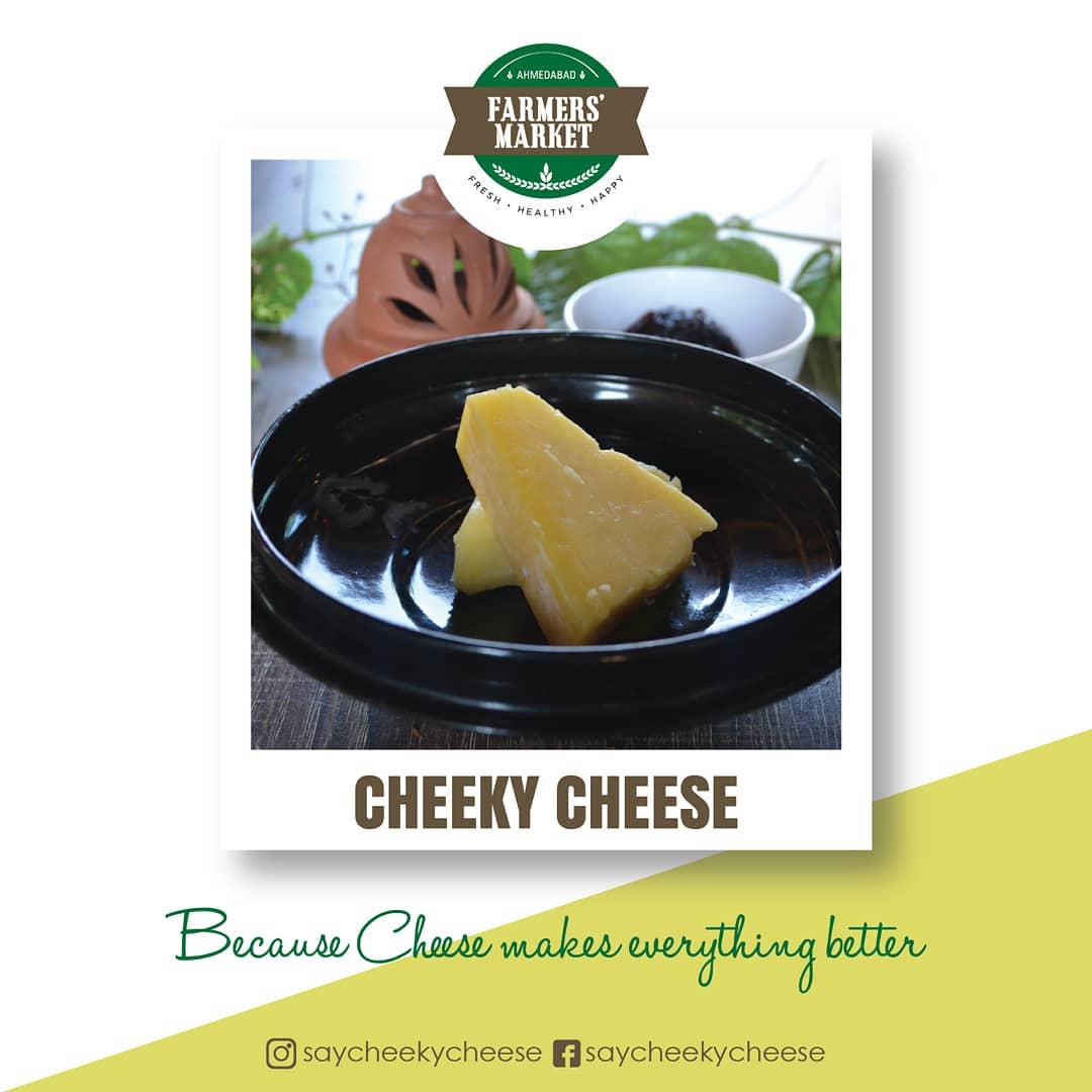 For all the Cheese Lovers out there, @saycheekycheese is coming to Ahmedabad Farmers’ Market to fulfill all of your cheese-fantasies. .
.
.
#cheekycheesefam #cheeselovers #cheeseart #minimalism #cheesepackaging #labeldesign #mozzarellacheese #farmersmarket #gujarat #freshfood #farmfresh  #fruits #veggies #bakery #grocery #chocolates #vegan #dairy #cheese #bakers #afm #ahmedabadfarmersmarket #localmarket