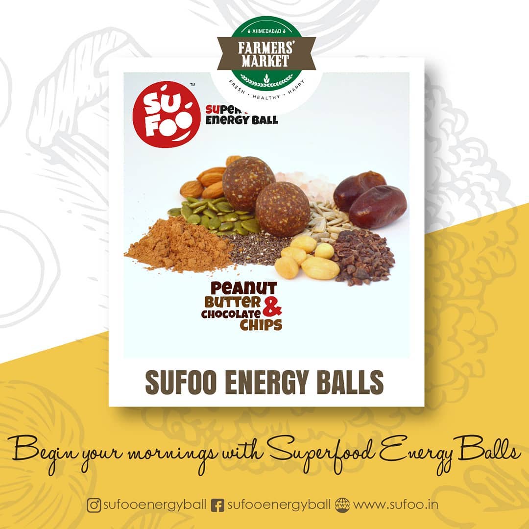Infused with the nutty-goodness, health and nutrients, @sufooenergyball is into making energy balls (superfoods) using fruits, nuts and seeds. You can find them exclusively at Ahmedabad Farmers Market on 22nd September!
.
.
.
#natural #vegan #glutenfree #Grainfree #Dairyfree #energyballs #sufoo #superfoods #nosugar #nopreservatives #farmersmarket #gujarat #freshfood #farmfresh  #fruits #veggies #bakery #grocery #chocolates #vegan #dairy #cheese #bakers #afm #ahmedabadfarmersmarket #localmarket #ahmedabad_instagram #freshandhomemadeproducts