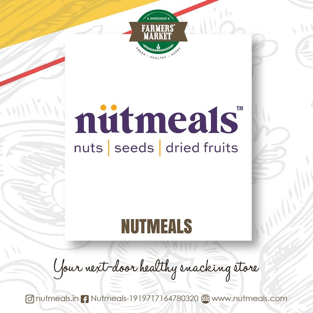 Are you the one who likes munching and seeking for healthy option to the regular snacks? Then @nutmeals.in is the one! Packed with nutritional values, they have got everything from nuts, seeds, exotic & dried fruits in store. .
.
.
#nutmeals #healthysnacks #snacking #farmersmarket #gujarat #freshfood #farmfresh  #fruits #veggies #bakery #grocery #chocolates #vegan #dairy #cheese #bakers #afm #ahmedabadfarmersmarket #localmarket #localfood