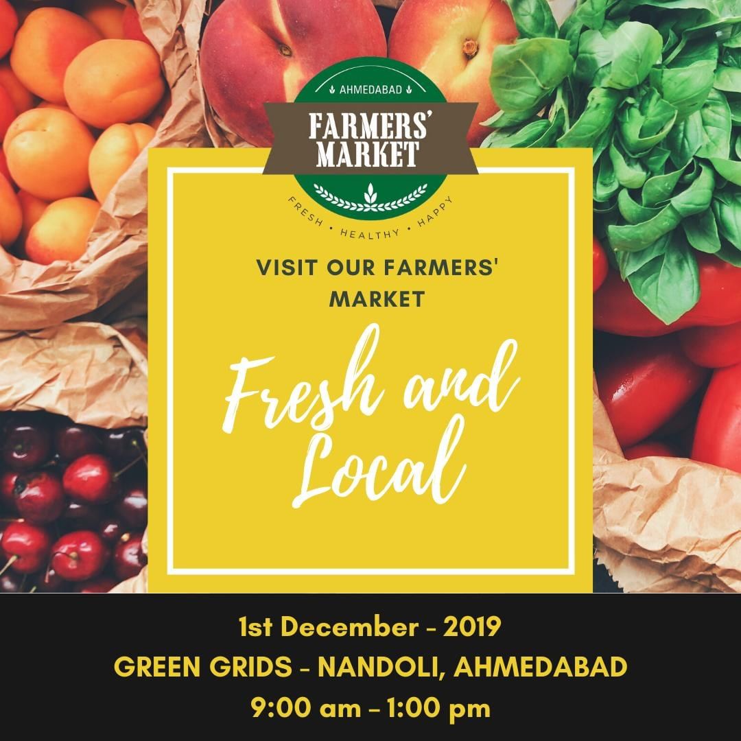 SEE YOU ON 1st DECEMBER at GREEN GRIDS - AHMEDABAD!⠀
.⠀
.⠀
.⠀
#Ahmedabad #goodfood #ahmedabadfoodie #farmersmarket #gujarat #freshfood #bakers #farmfresh #dairy #fruits #veggies #bakery #grocery #chocolates #vegan #cheese #bakers #afm #ahmedabadfarmersmarket #localmarket #organicfood