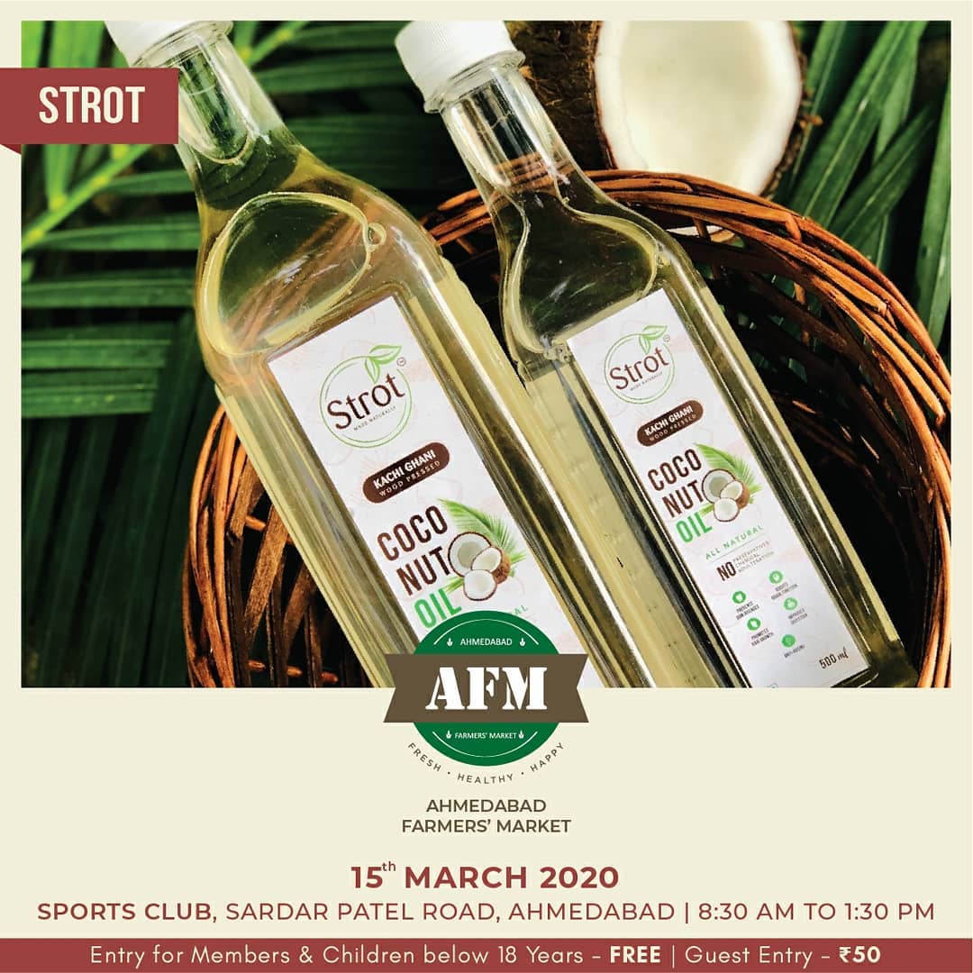 AHMEDABAD FARMERS MARKET 
15th MARCH | 8:30 AM – 1:30 PM | SPORTS CLUB - AHMEDABAD
Explore ➡️
Authentic Wood-pressed oils by @_strot
Gourmet and scrumptious artisan chocolates by @toskachocolates
Variants of Organic Flours and Chutneys by @santrampurfield&flower
.
.
.
#santrampurfieldandflower #santrampur #shrijoravervilas #foodstagram #breakfast #flowerpower #woodpressedoil #eatregional #indianfood #toskachocolates #BeanToBarChocolate #beantobar #artisan #artisanchocolate #farmersmarket #afm #ahmedabadfarmersmarket #localmarket #supportlocal #localfoods #homemade