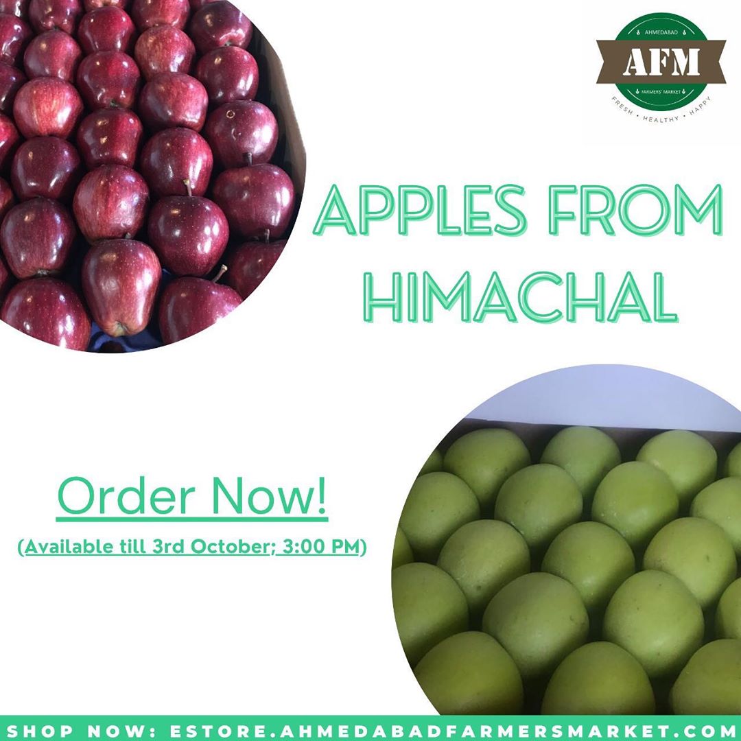 Bringing to you: Apples from Himachal.

Delicious and nutritiously enriching apples straight from the hills of Himachal, brought to you by Ahmedabad Farmers’ Market

Available fresh till 3rd October, 2020; 3:00 PM.

Order now at: estore.ahmedabadfarmersmarket.com

#fresh #freshfood #freshveggies #healthy #healthylifestyle #healthyfood #himachalapples #healthyeating #healthyrecipes #freshapples #health #healthandwellness #local #localbusiness #localfood #apples #localbrand #happiness #lifestyle #lifestyleguide #happy #market #farmersmarket #markets #ahmedabad #ahmedabadfood #ahmedabadfarmersmarket #afm