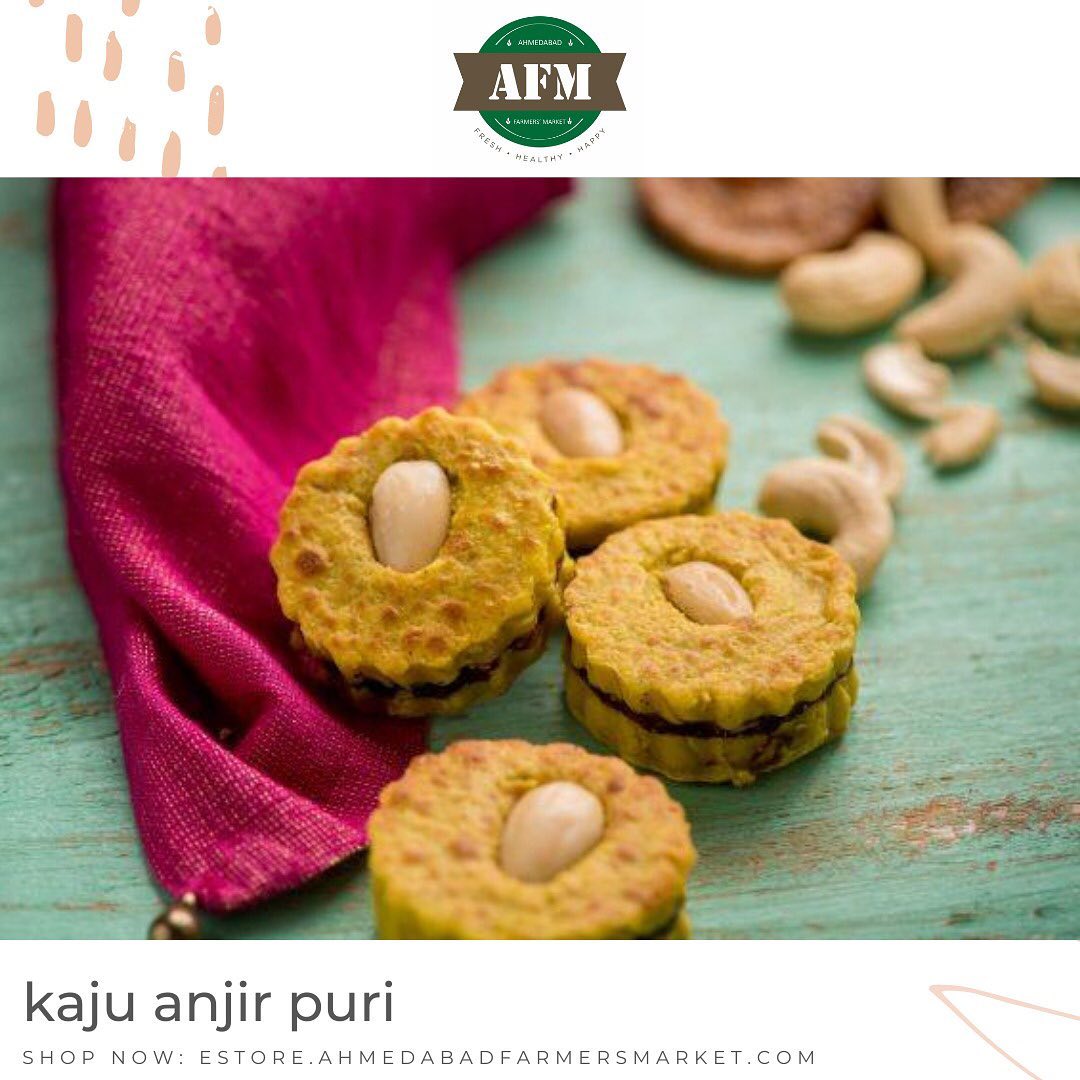 The Kaju Anjir Puri brings together the goodness of Kaju (Cashewnuts), the sweetness of Anjir (Figs) and rich Kesar (Saffron) in this decadent fusion sweet treat.

Order this delicacy at: estore.ahmedabadfarmersmarket.com

#fresh #freshfood #freshveggies #healthy #healthylifestyle #healthyfood #naturalproducts #healthyeating #healthyrecipes #healthiswealth #health #healthandwellness #local #localbusiness #localfood #apples #localbrand #happiness #lifestyle #lifestyleguide #happy #market #farmersmarket #ahmedabad #ahmedabadfood #kajuanjirpuri #kaju #anjir  #ahmedabadfarmersmarket #afm