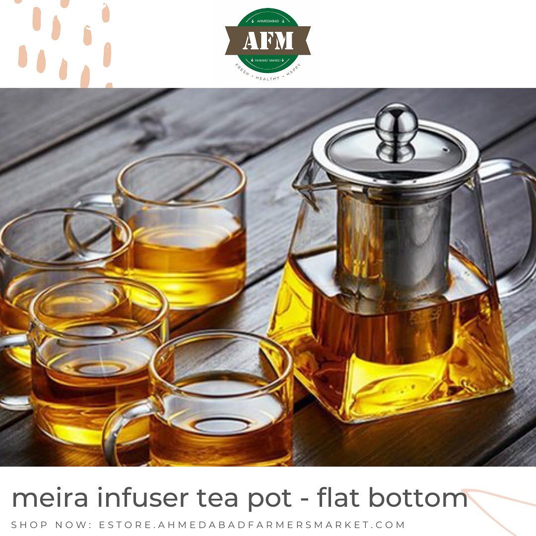 Heat resistant pyrex handblown borosilicate glass tea pot with bamboo lid and spring strainer. The name meira means shining and is of hebrew origin. This piece gives a shining radiant pleasure of enjoying the company over tea, coffee etc.
.
.
Our online store:
estore.ahmedabadfarmersmarket.com

#fresh #vendors #vendorregistration #healthy #healthylifestyle #healthyfood #naturalproducts #healthyeating #healthyrecipes #healthiswealth #health #healthandwellness #local #localbusiness #localfood #vendor #localbrand #happiness #lifestyle #lifestyleguide #happy #market #farmersmarket #ahmedabad #ahmedabadfood #naturalghee #bilonaghee #ghee  #ahmedabadfarmersmarket #afm