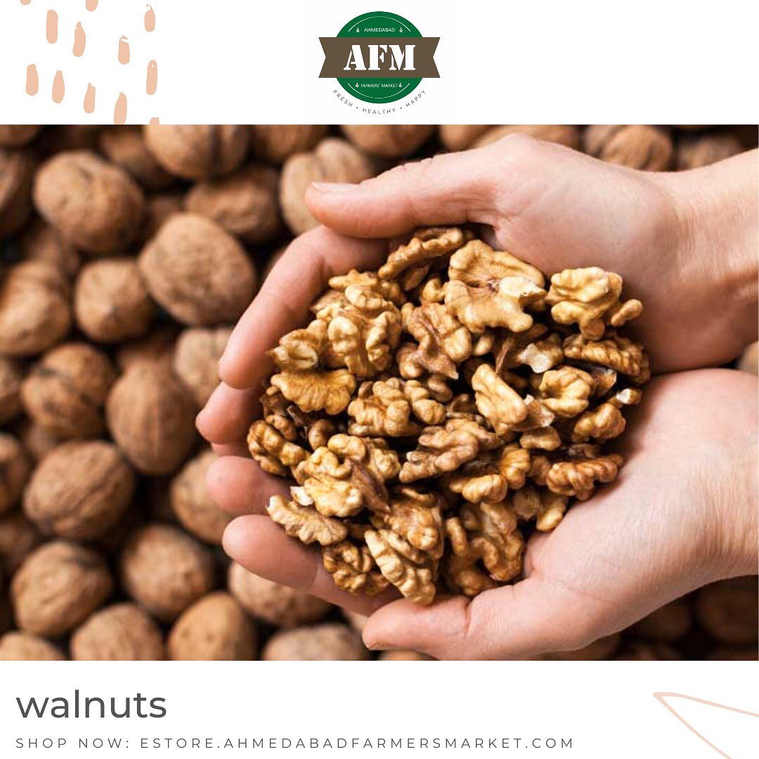 Want to boost your body's metabolism? Have these delicious and crunchy walnuts from Ahmedabad Farmers' Market which are rich in nutrients.
.
.
For more details visit our website:
estore.ahmedabadfarmersmarket.com

#fresh #vendors #vendorregistration #healthy #healthylifestyle #healthyfood #naturalproducts #healthyeating #healthyrecipes #healthiswealth #health #healthandwellness #local #localbusiness #localfood #vendor #localbrand #happiness #lifestyle #lifestyleguide #happy #market #farmersmarket #ahmedabad #ahmedabadfood #naturalghee #worldfoodday #ghee  #ahmedabadfarmersmarket #afm