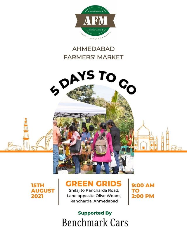 We can't wait... Can you?
.
15th August (Sunday) | Green Grids, Ahmedabad.
.
.
.
.
#farmersmarket #gujarat #freshfood #farmfresh #fruits #veggies #bakery #grocery #chocolates #vegan #dairy #cheese #bakers #afm #ahmedabadfarmersmarket #localmarket #ahmedabad_instagram #freshandhomemadeproducts #fresh #homemade #gourmet