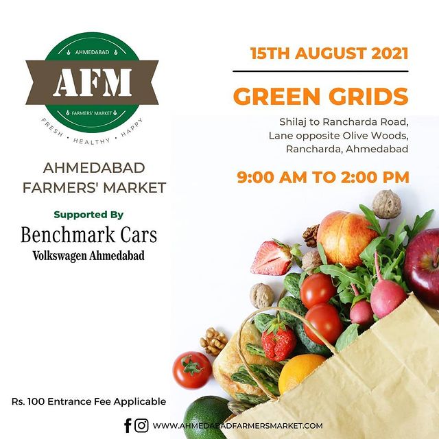 See you tomorrow!
. 
15th August (Sunday) | Green Grids, Ahmedabad.
.
#farmersmarket #gujarat #freshfood #farmfresh #fruits #veggies #bakery #grocery #chocolates #vegan #dairy #cheese #bakers #afm #ahmedabadfarmersmarket #localmarket #ahmedabad_instagram #freshandhomemadeproducts #fresh #homemade #gourmet